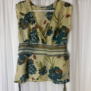 Vintage Anthropologie Y2k Odille 100% Silk Blouse